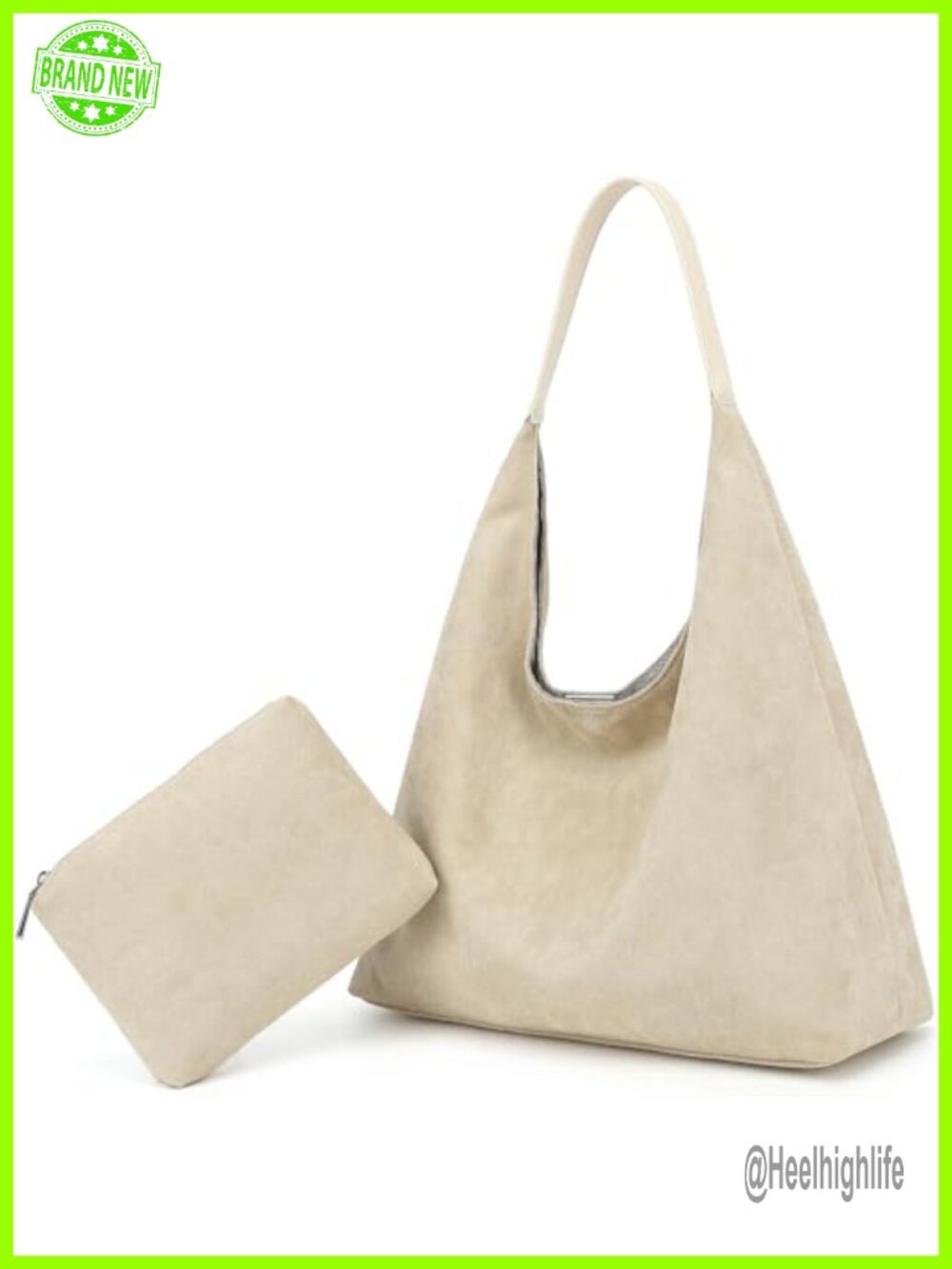 Suede Tote Bag for Women Soft Slouchy Hobo Large Capacity Work Handbag